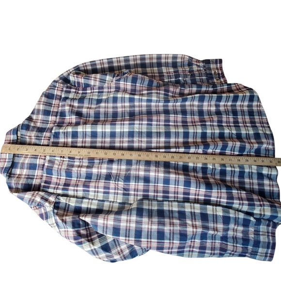 Brooks Brothers Sport Shirt. Blue and Red Plaid, Long Sleeve. LG. E0073 - Picture 8 of 9
